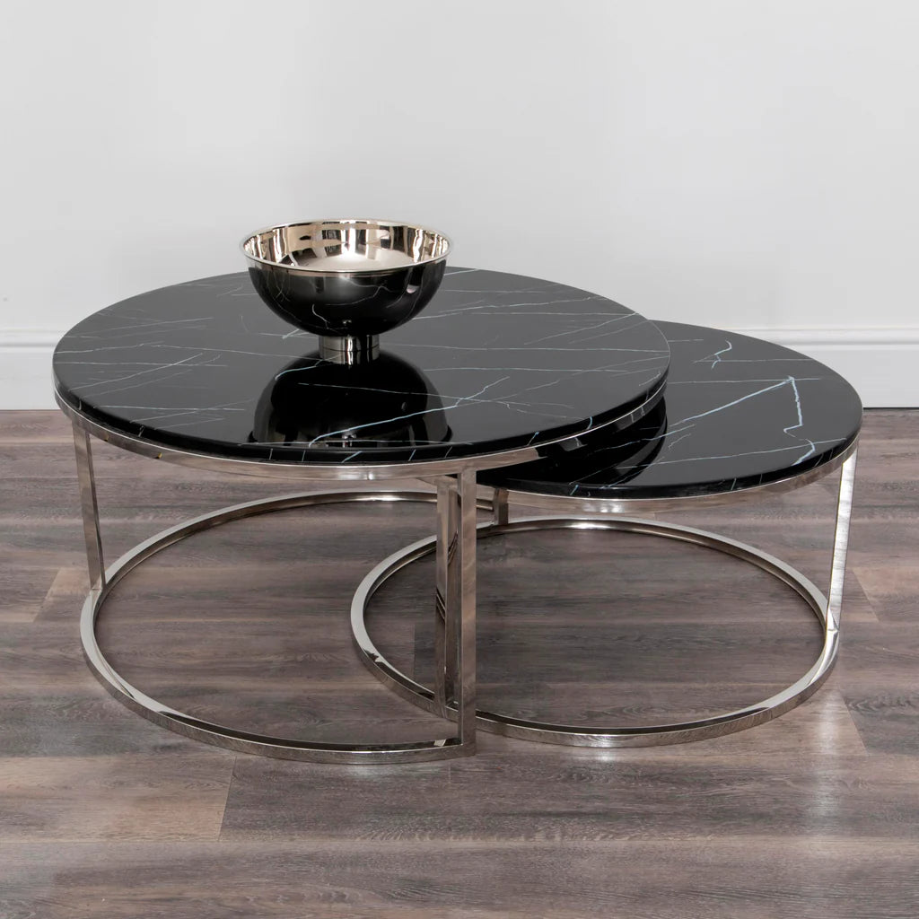 Black Stone Coffee Table x2