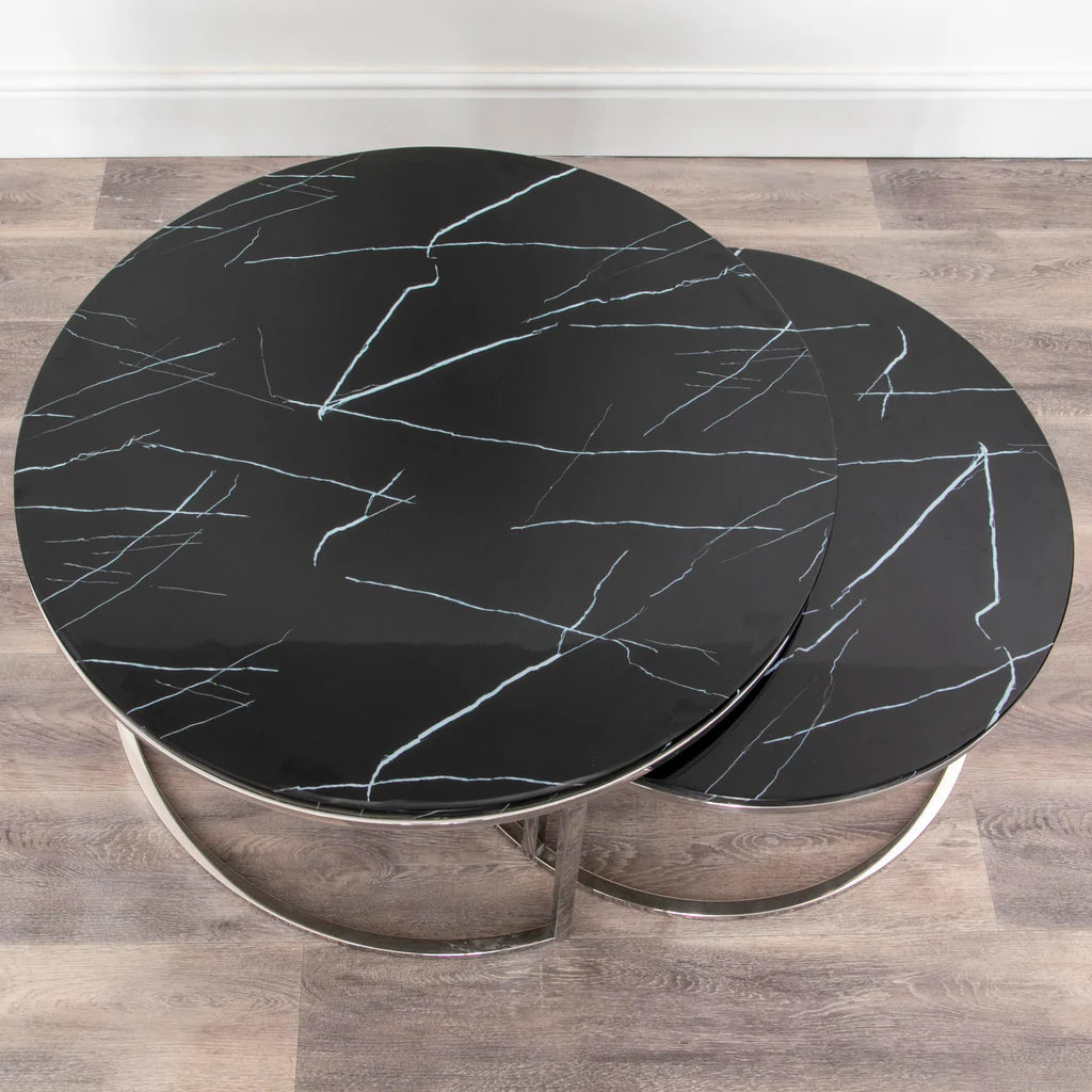 Black Stone Coffee Table x2