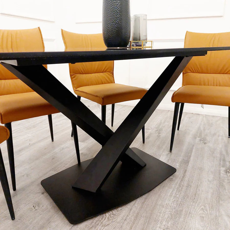 Apollo Black Sintered Stone Top Dining Table