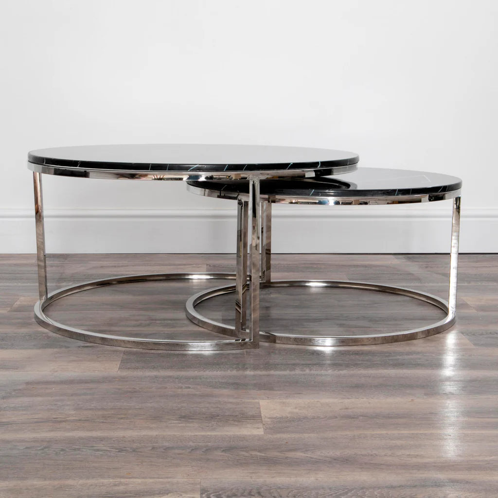 Black Stone Coffee Table x2