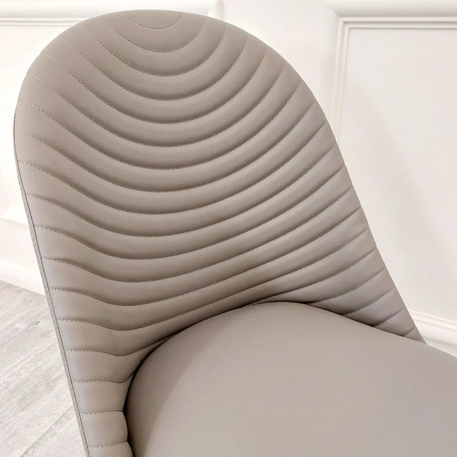 Ribbed Leather Dining Chair