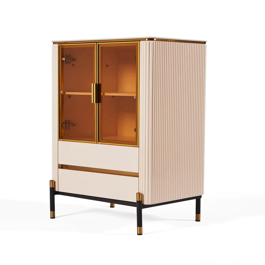 Belle Ribbed Wine Cabinet