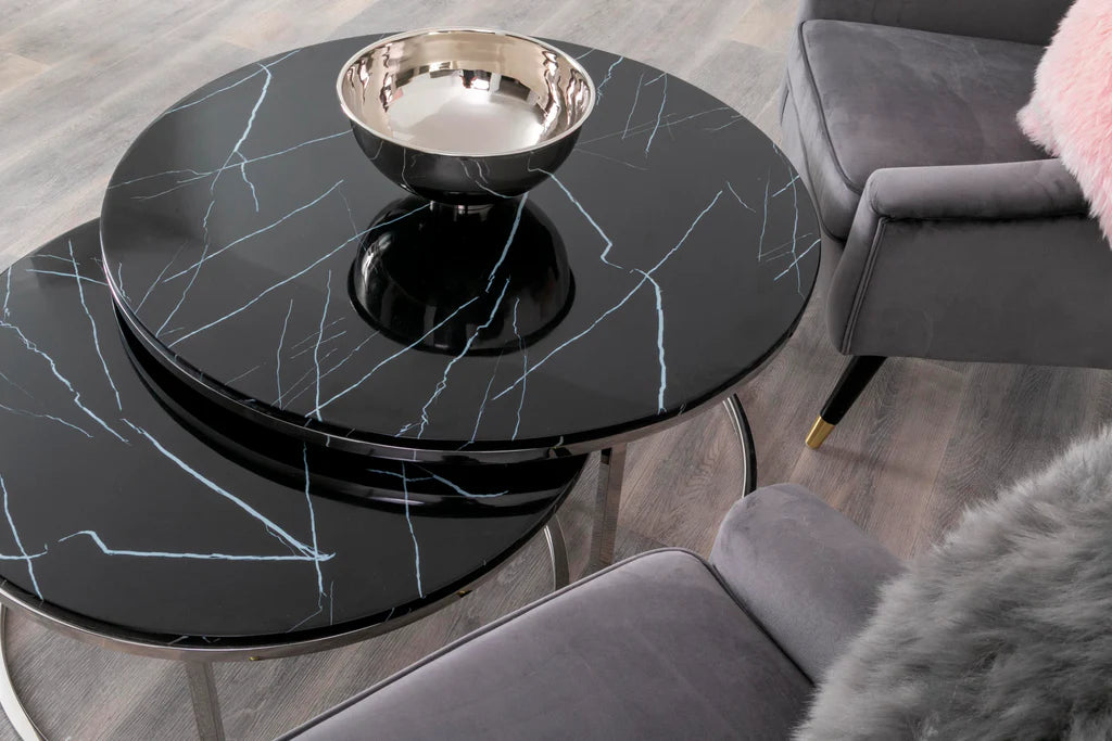 Black Stone Coffee Table x2