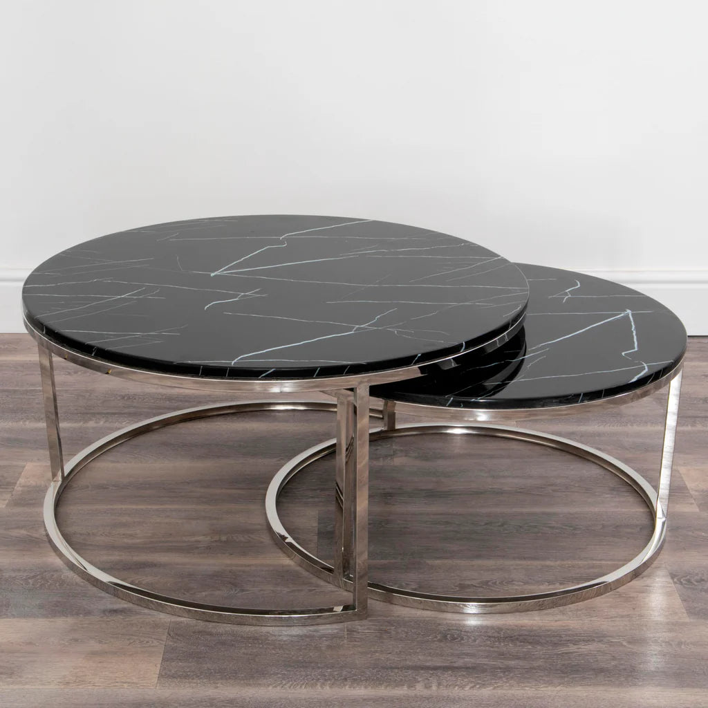 Black Stone Coffee Table x2