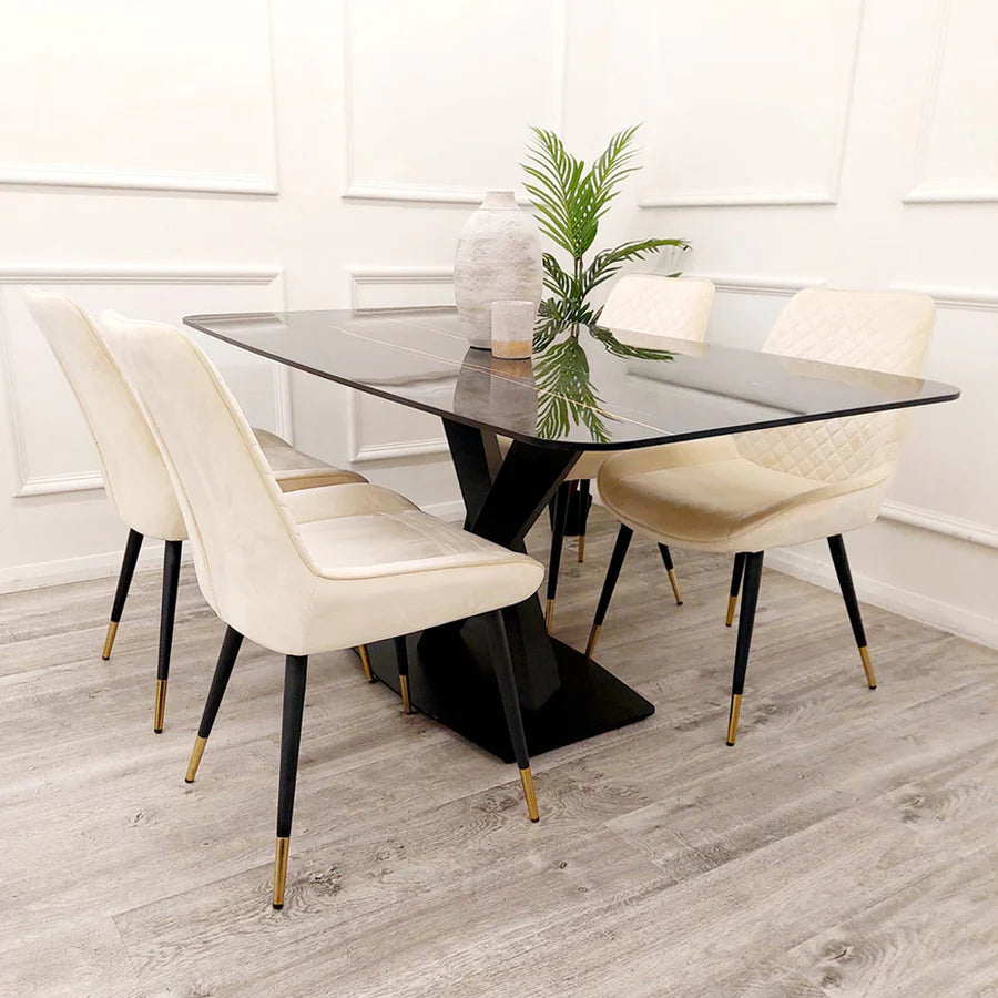 Apollo Black Sintered Stone Top Dining Table